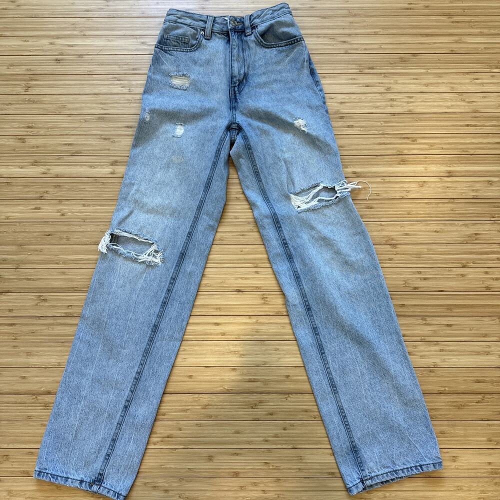 Pacsun Boyfriend Y2K 90’s Distressed Jeans Womens Sz 23 Blue High Rise Blue